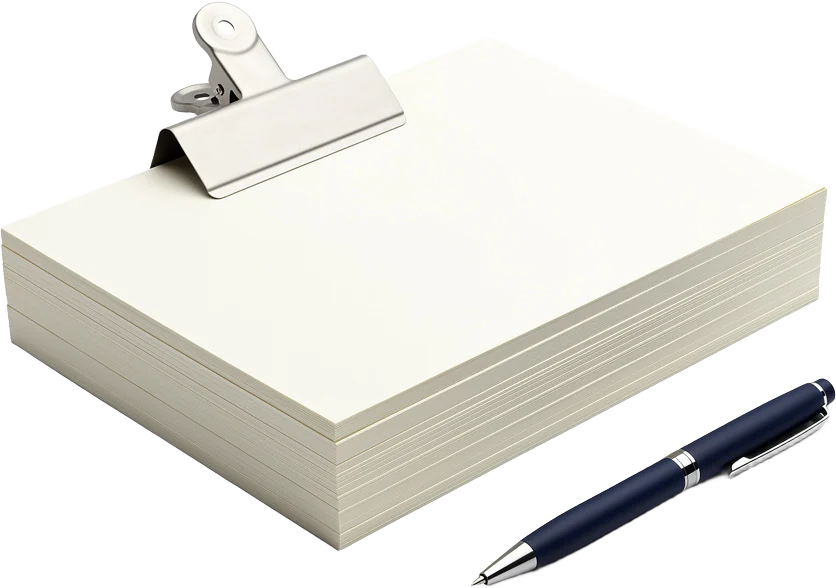 A stack of printed report pages